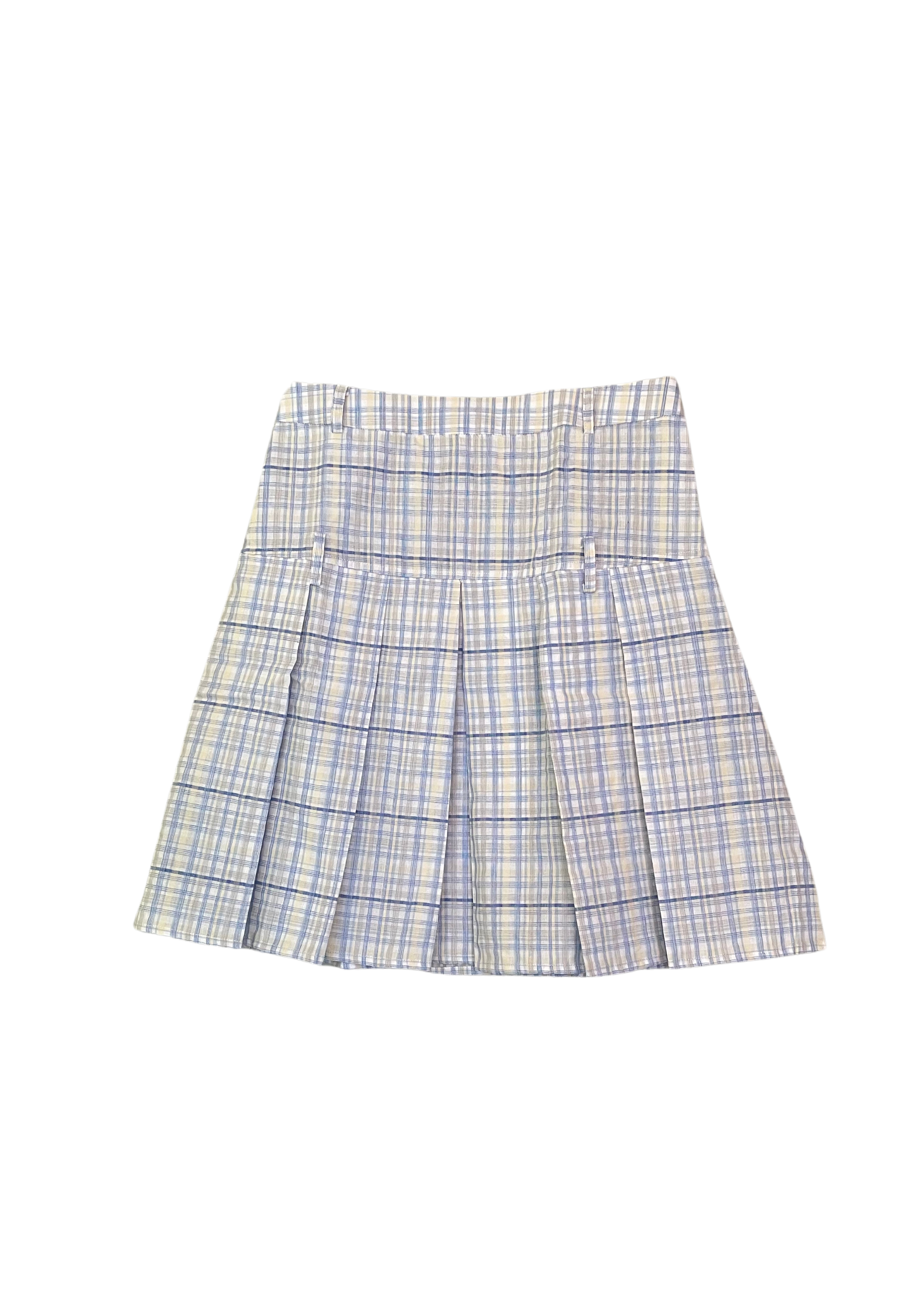 Plaid Pleats Midi Skirt