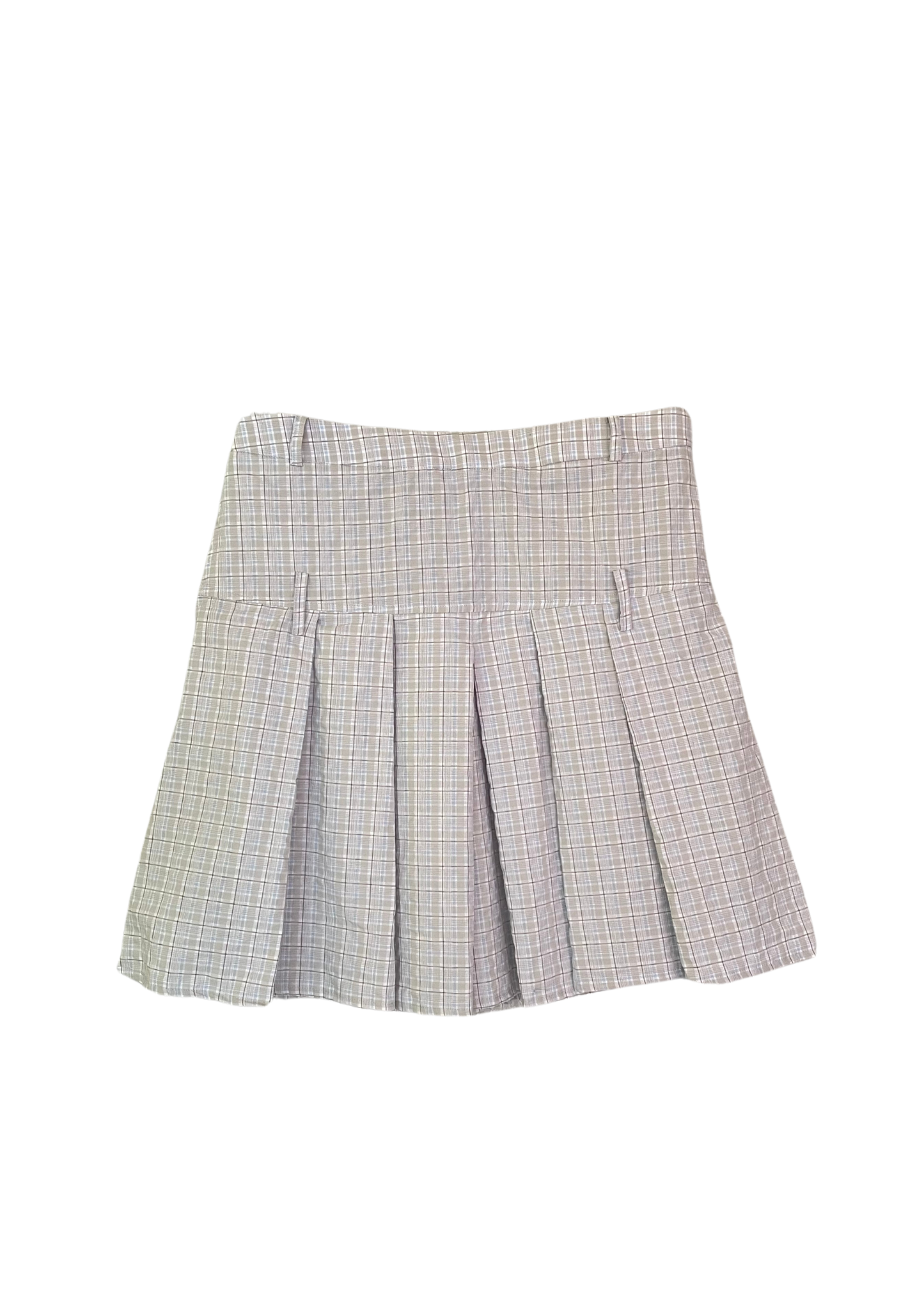 Plaid Pleats Midi Skirt