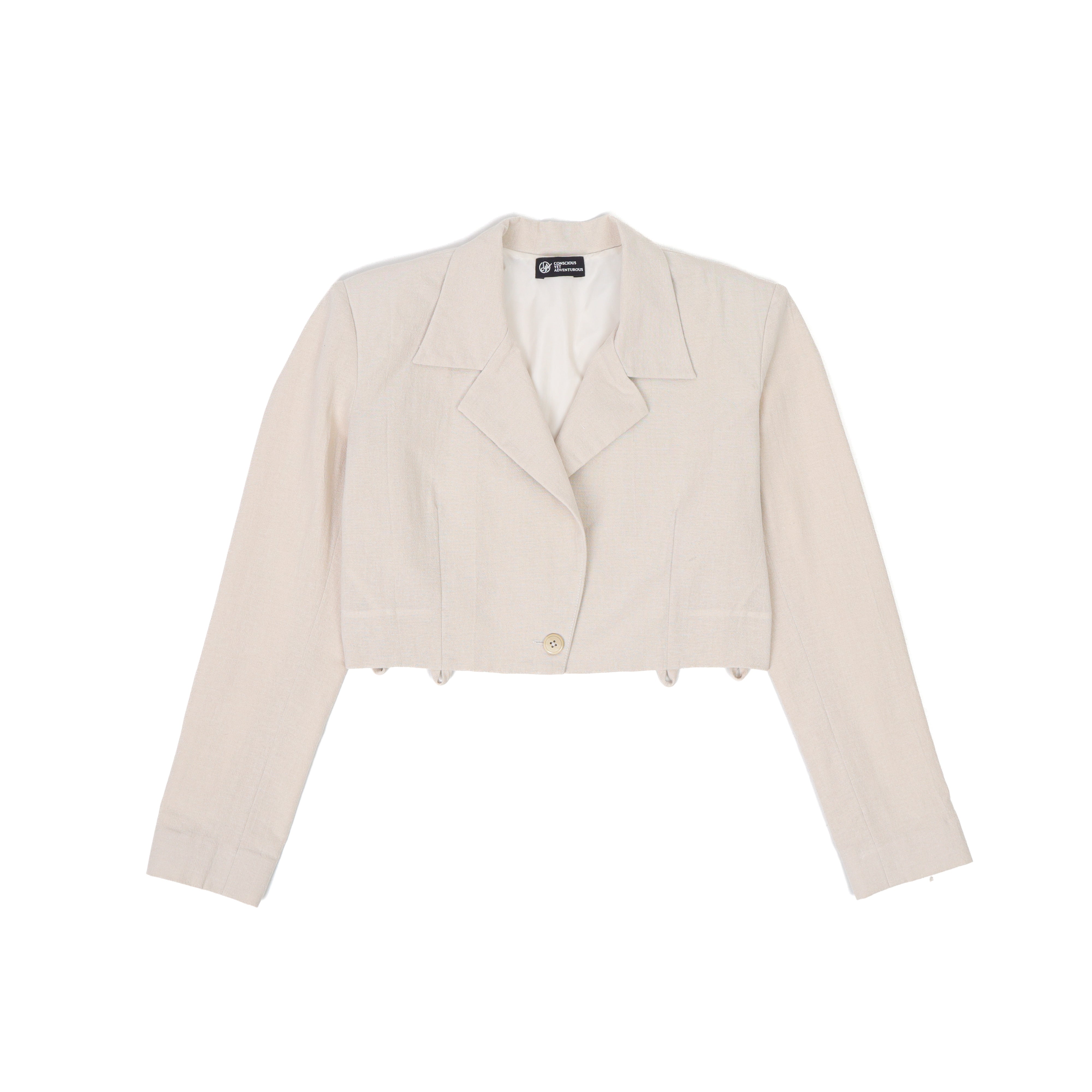 Detachable Cropped Linen Blazer