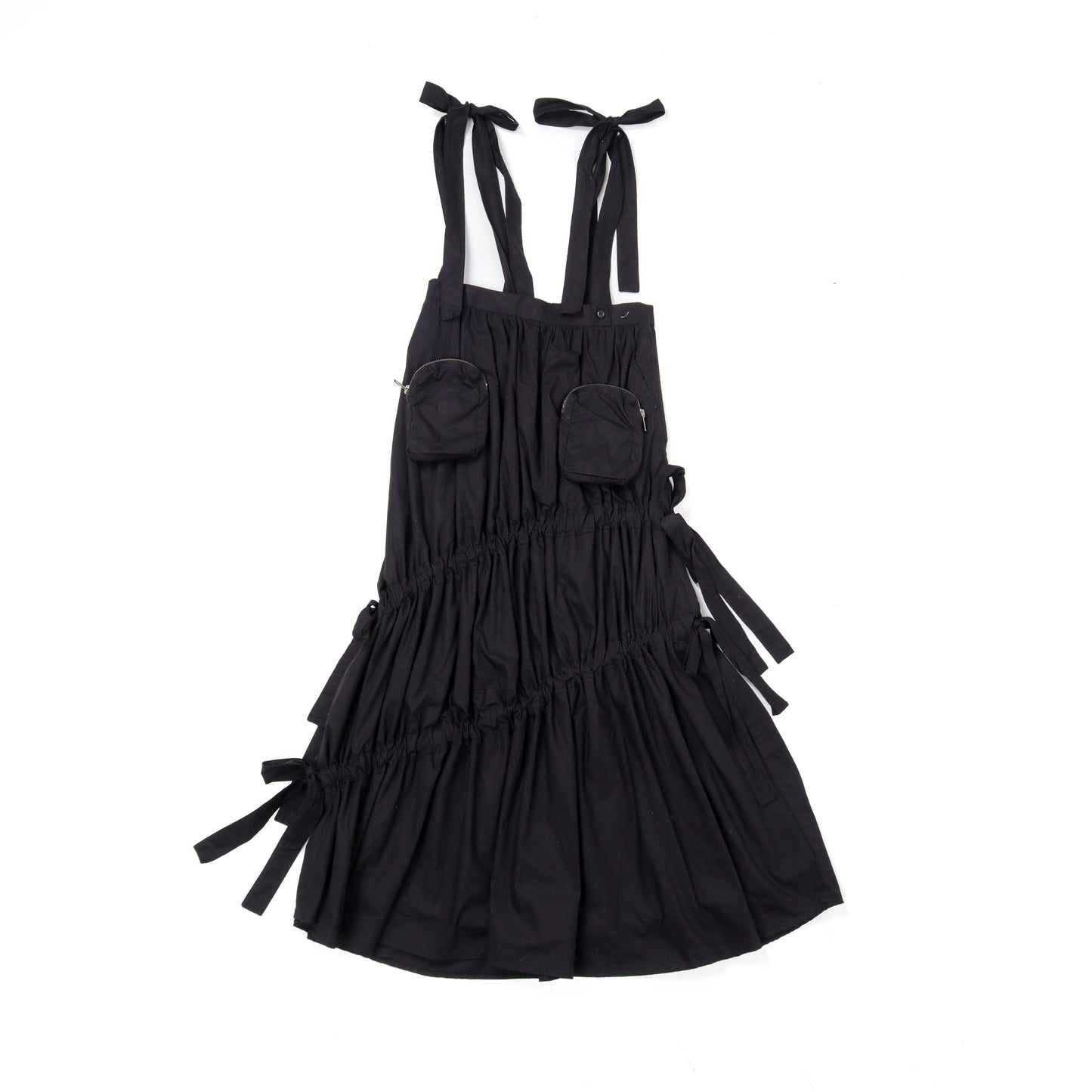 Drawstring Black Ribbon Skirt