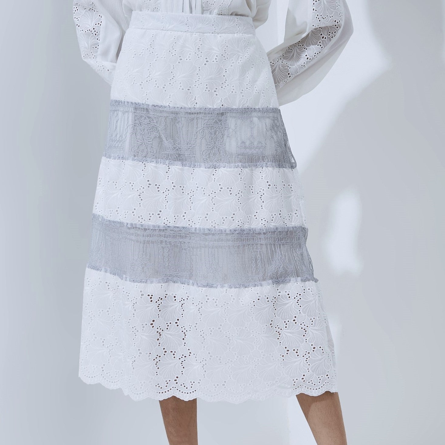 Ethereal Broderie Tiered Skirt