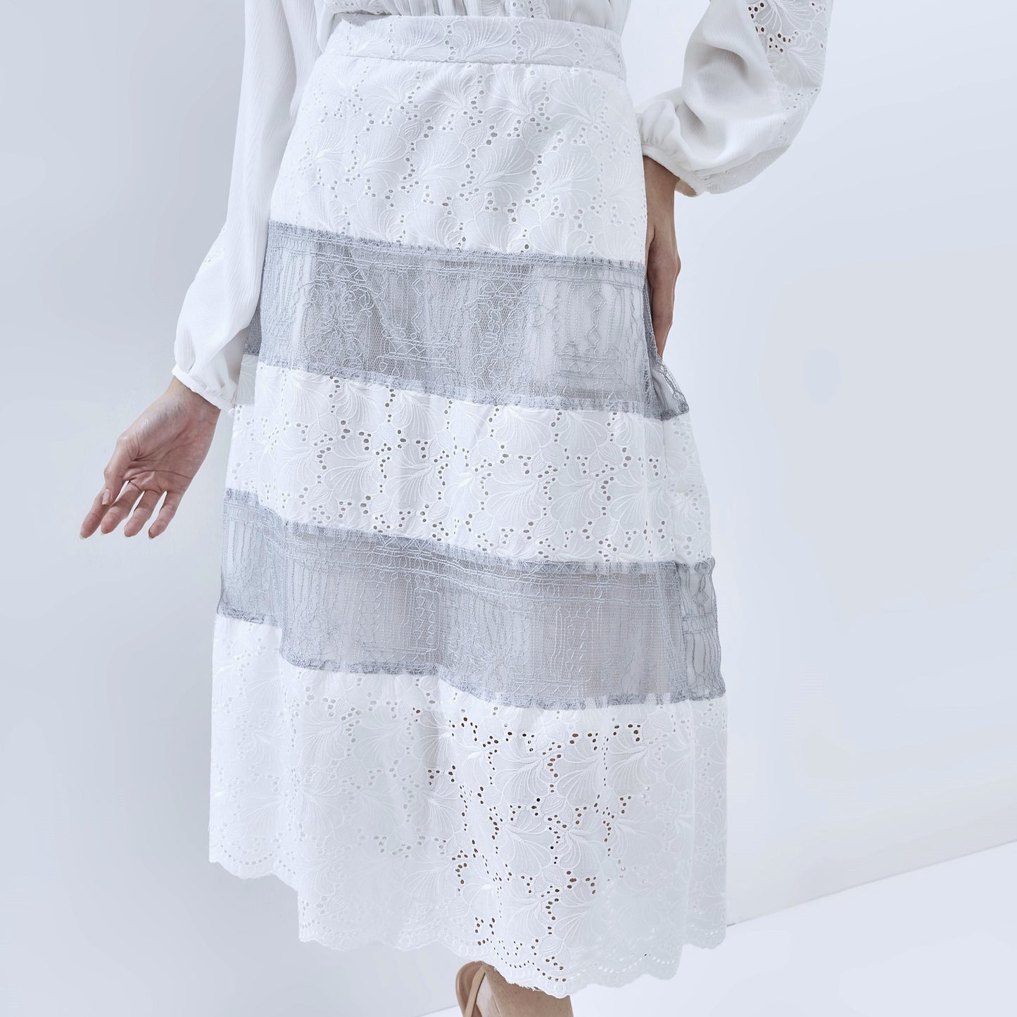 Ethereal Broderie Tiered Skirt