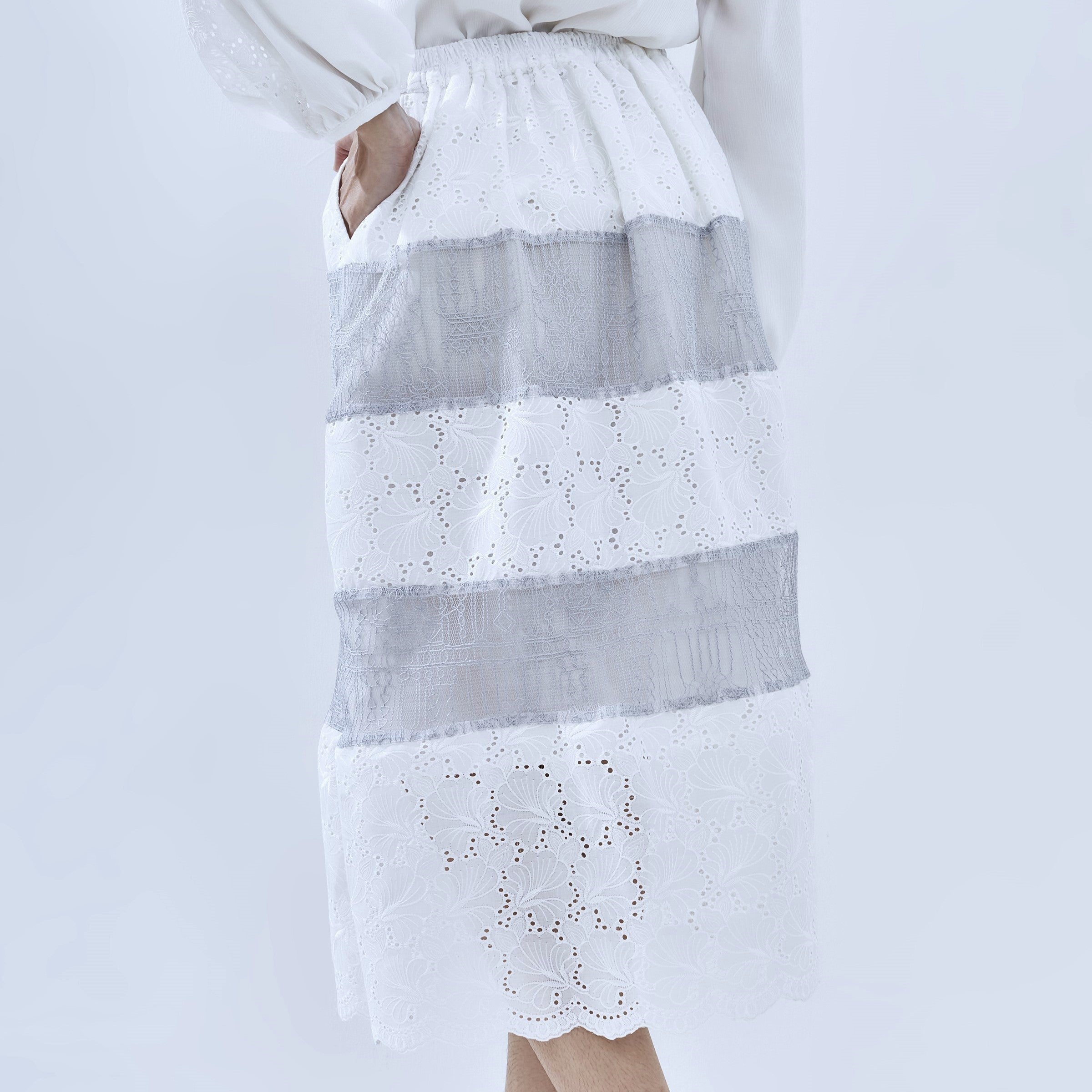 Ethereal Broderie Tiered Skirt