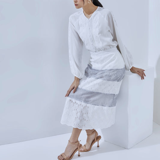 Ethereal Broderie Tiered Skirt