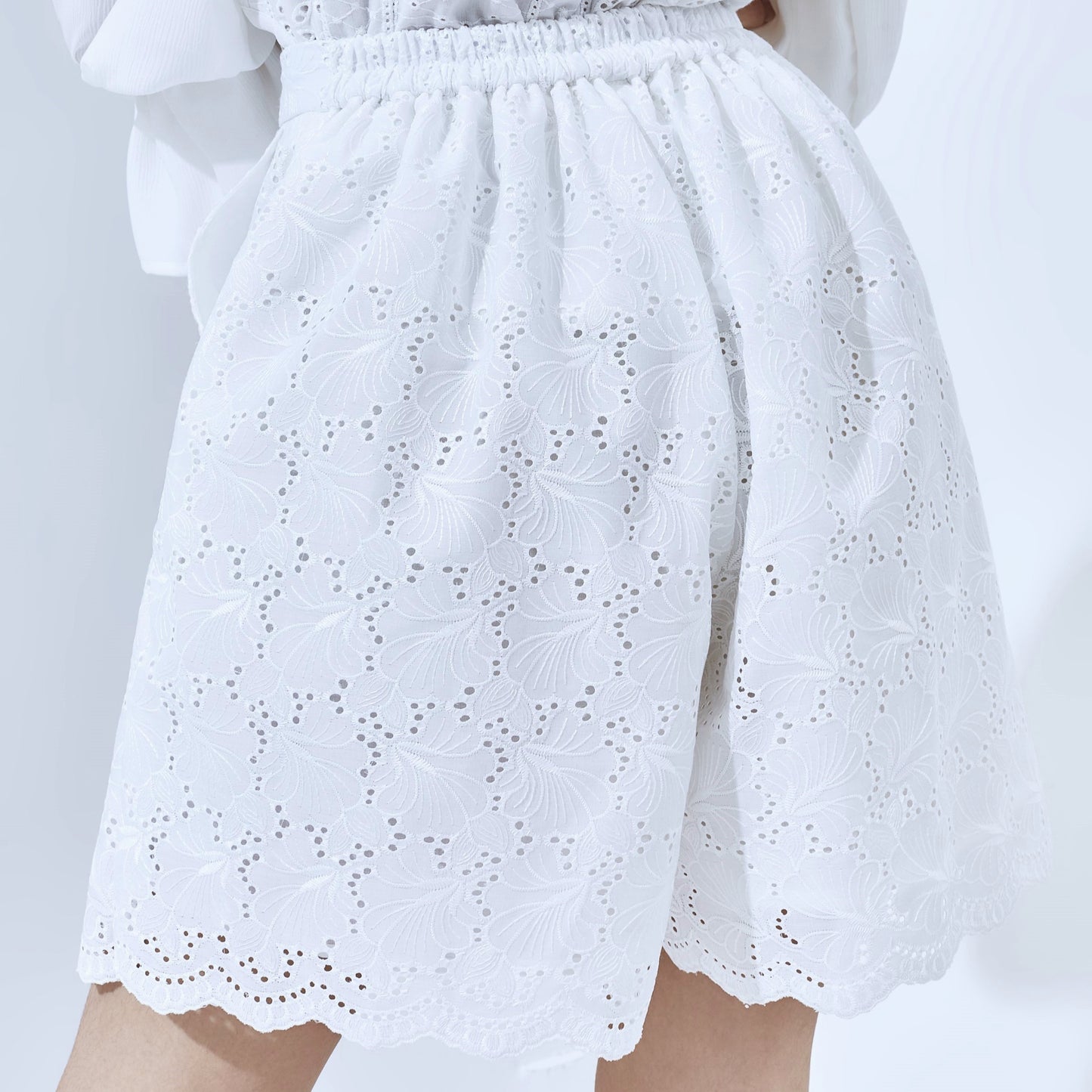 Airy Broderie Wide Shorts