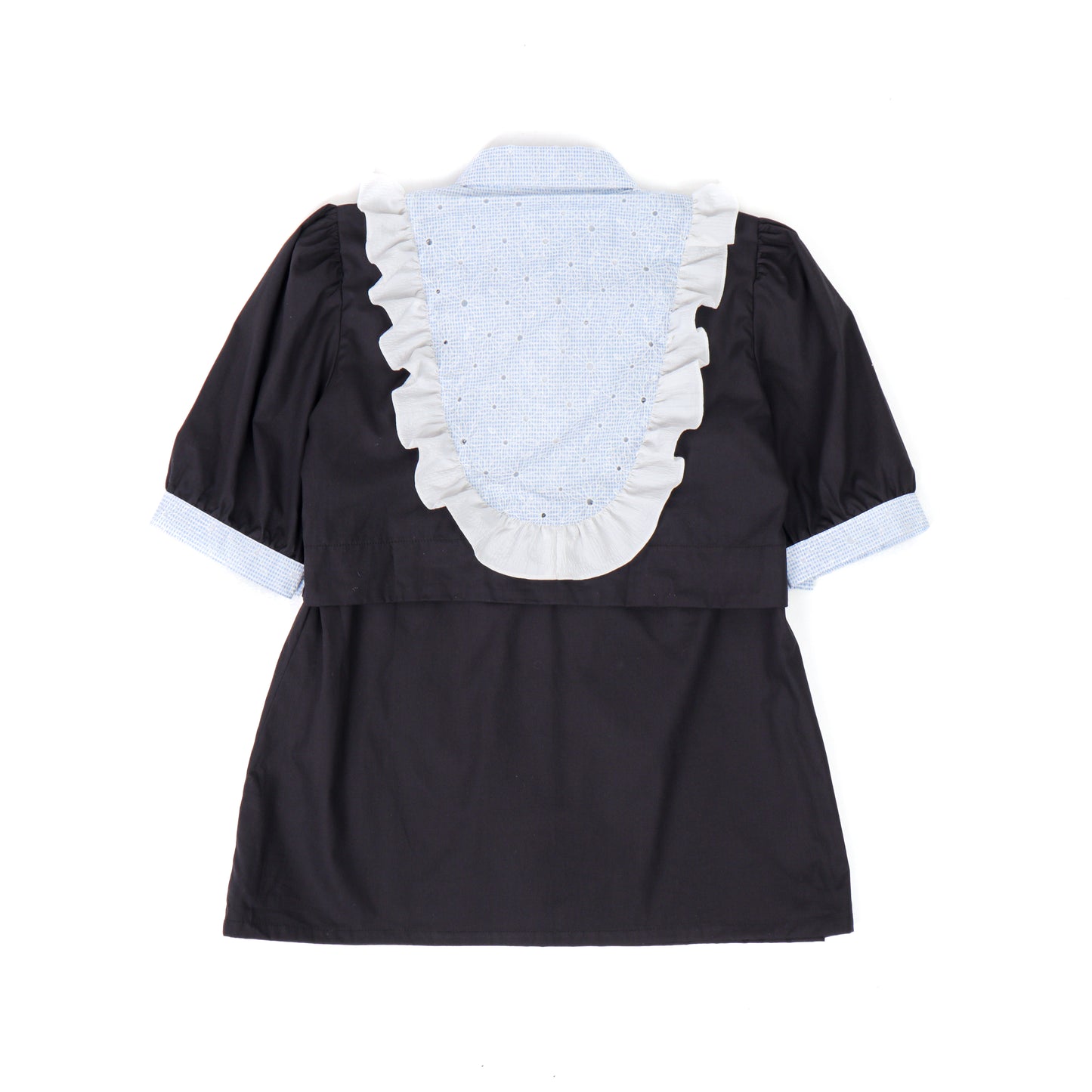 Ruffle Emboridery Vest Blouse