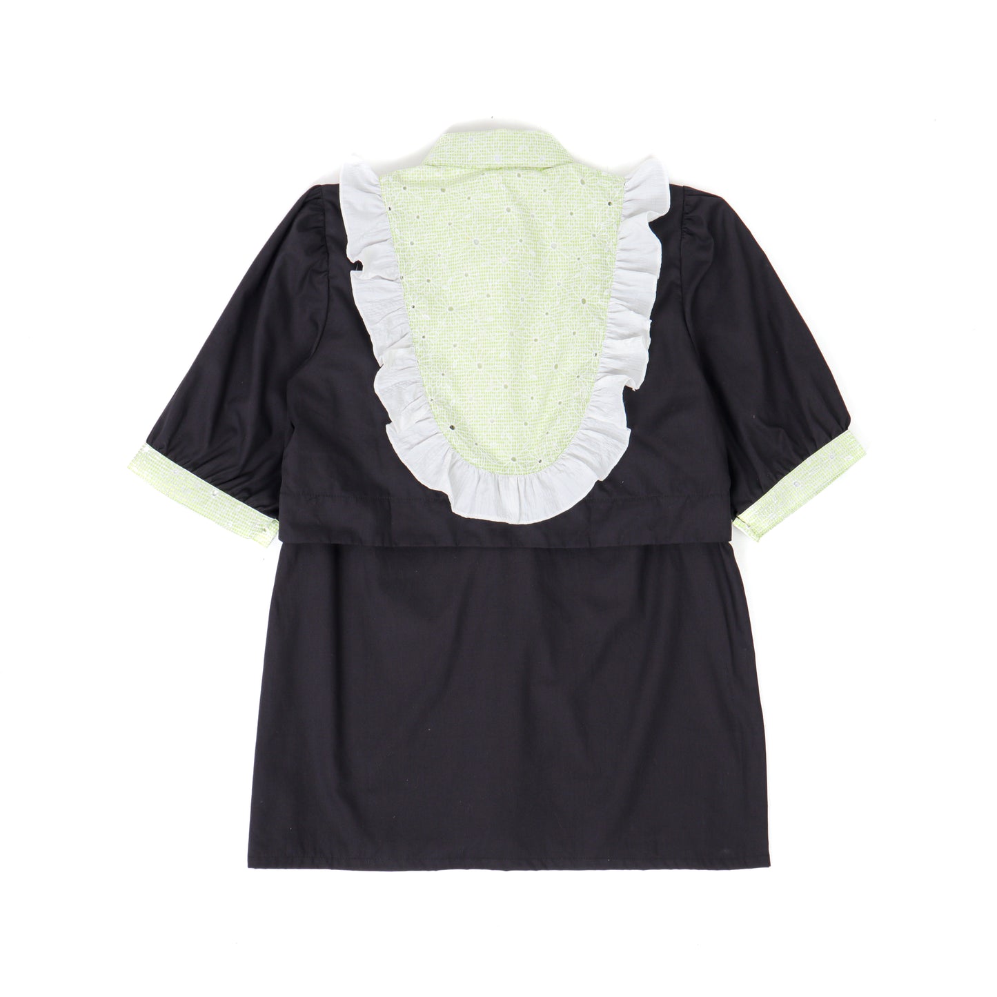 Ruffle Emboridery Vest Blouse